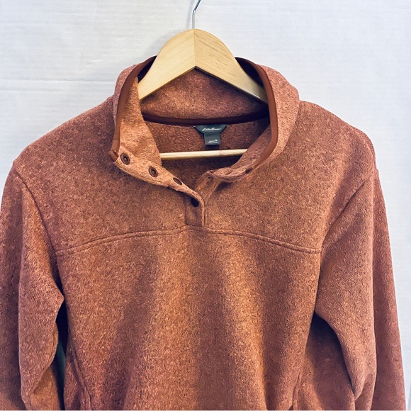 Eddie Bauer Snap Neck Fleece Sweater Pullover - Picture 2 of 10